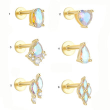 Load image into Gallery viewer, Moonstone gold flat back studs
