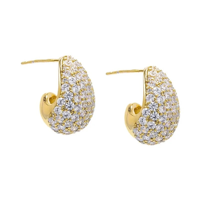 925 Pave diamond teardrop earrings