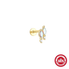 Load image into Gallery viewer, Moonstone gold flat back studs
