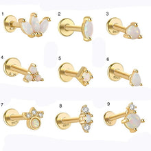 Load image into Gallery viewer, Opal gold flat back studs
