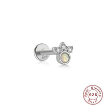 Load image into Gallery viewer, Opal silver flat back studs
