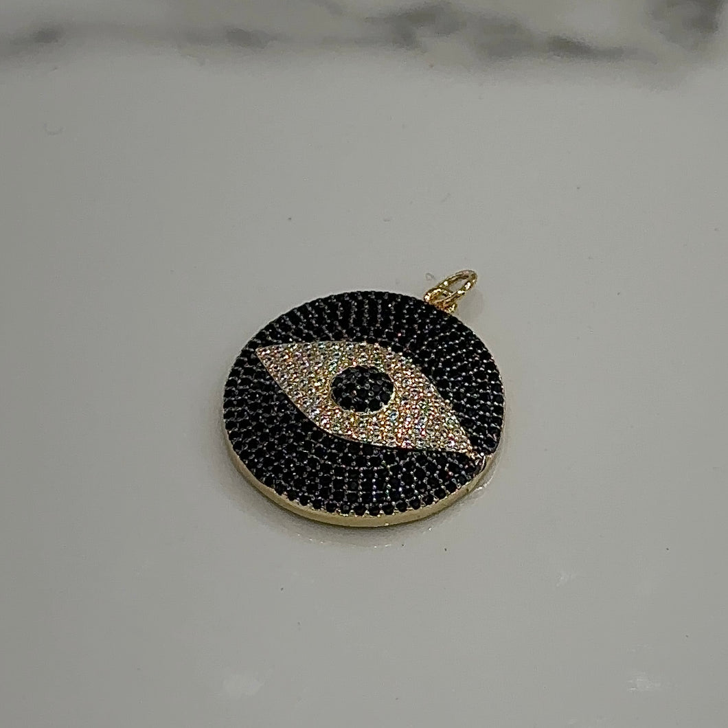 Black crystal eye charm