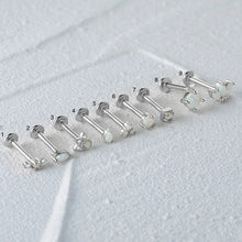 Load image into Gallery viewer, Opal silver flat back studs
