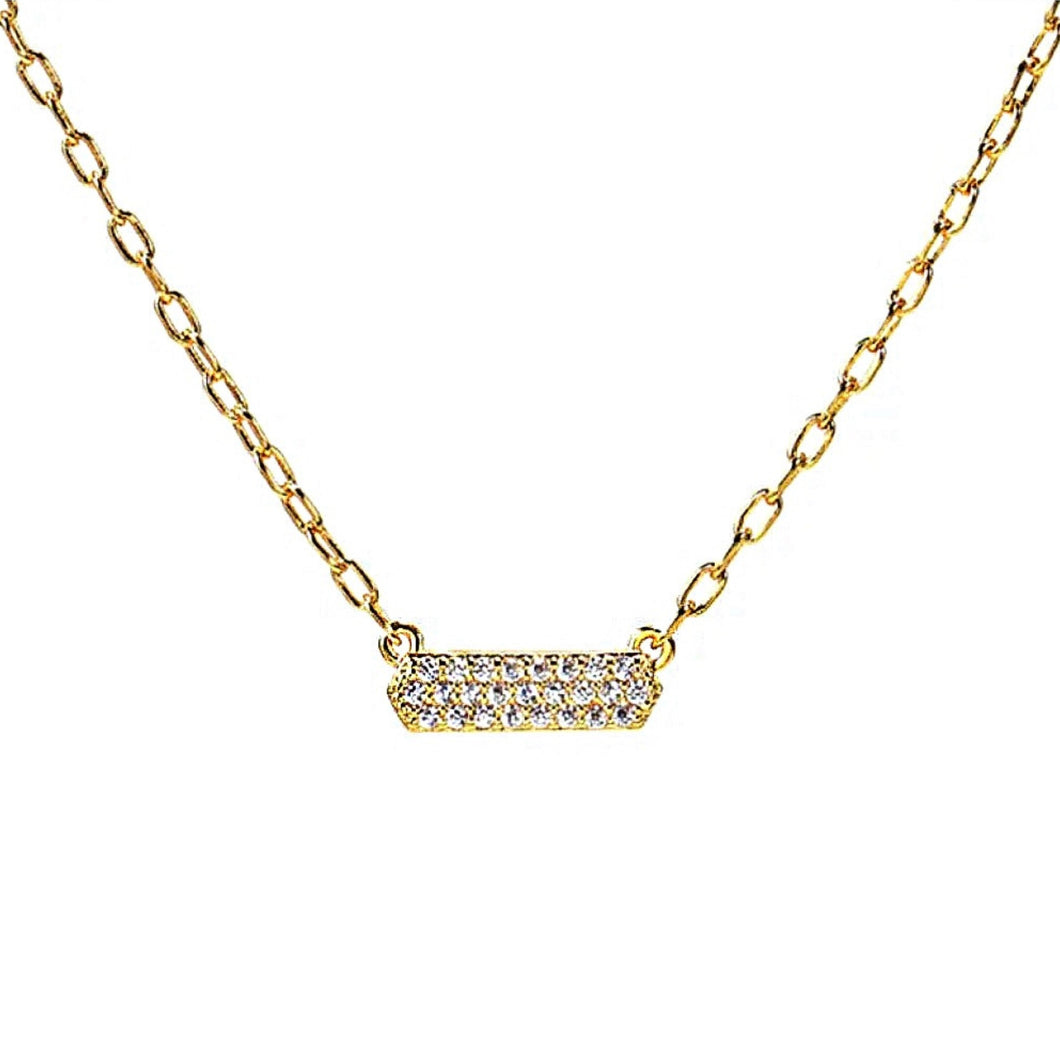 925 Iced out bar necklace