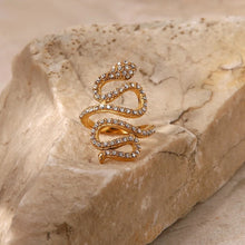 Load image into Gallery viewer, Adjustable Crystal slithering ring
