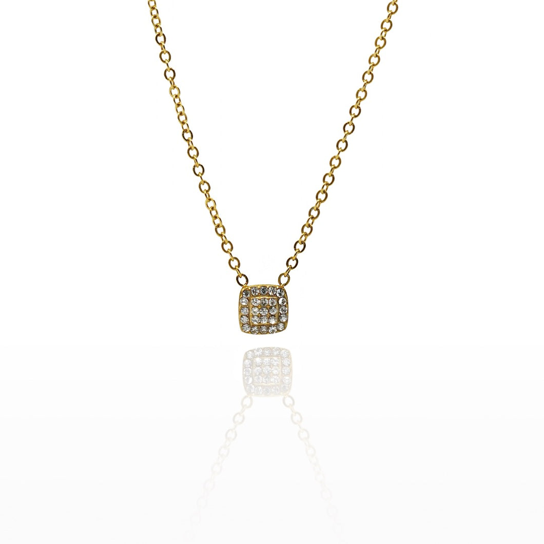 Crystal square necklace
