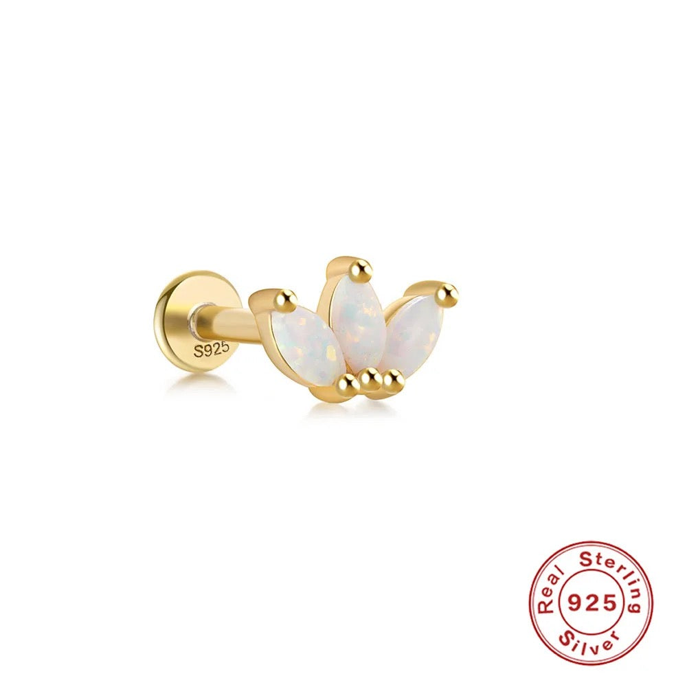 Opal gold flat back studs