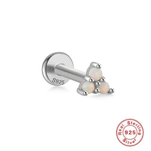 Load image into Gallery viewer, Opal silver flat back studs
