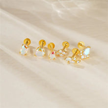 Load image into Gallery viewer, Moonstone gold flat back studs
