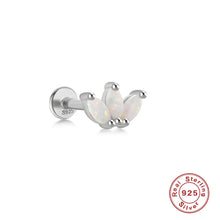 Load image into Gallery viewer, Opal silver flat back studs
