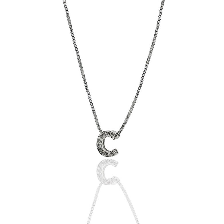 Mini Iced Out Initial Necklace