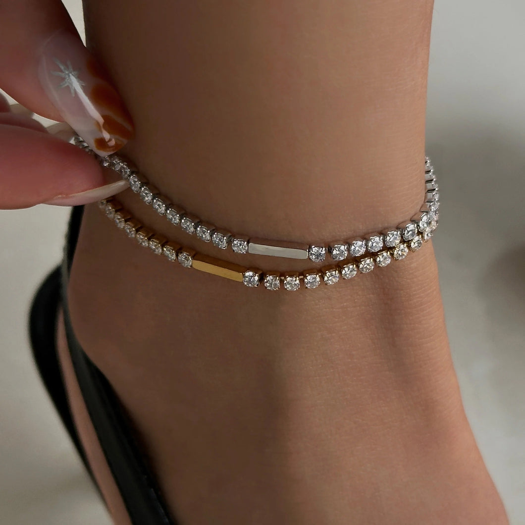Dainty tennis anklet