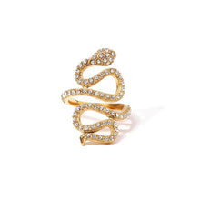 Load image into Gallery viewer, Adjustable Crystal slithering ring
