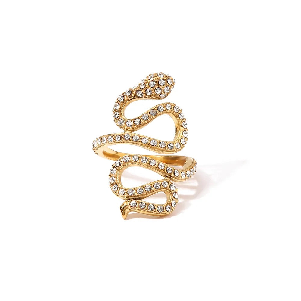 Adjustable Crystal slithering ring