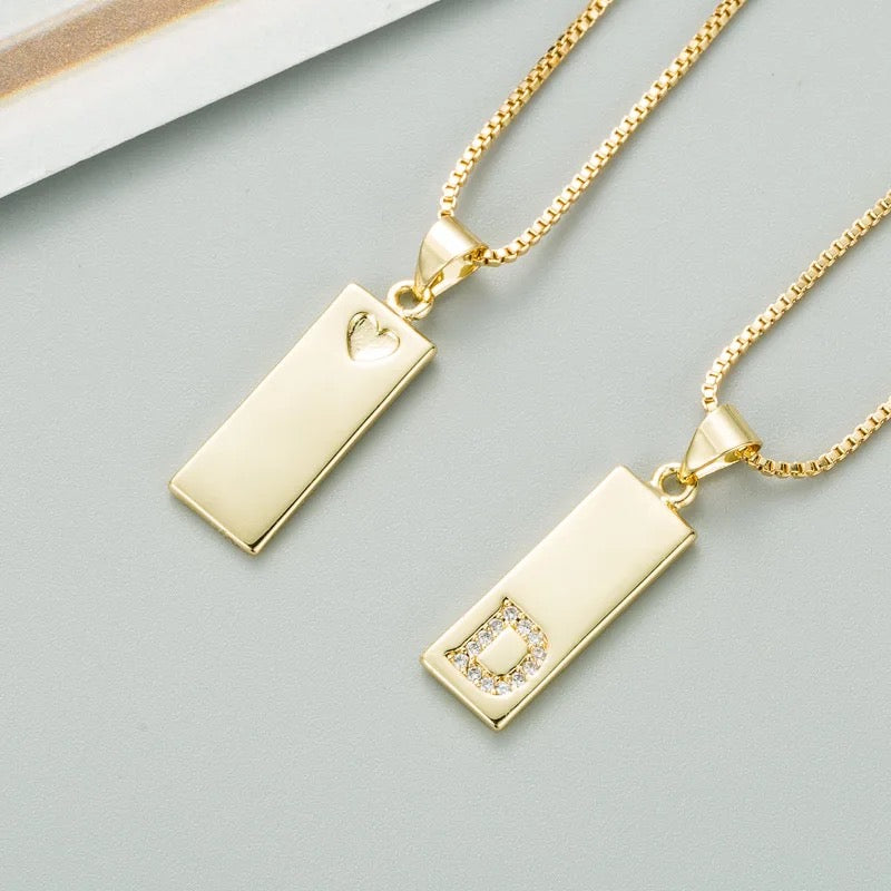 Initial bar necklace