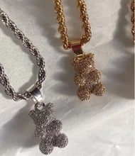 Load image into Gallery viewer, Iced out teddy bear necklace
