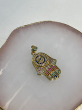 Load image into Gallery viewer, Rainbow Hamsa charm
