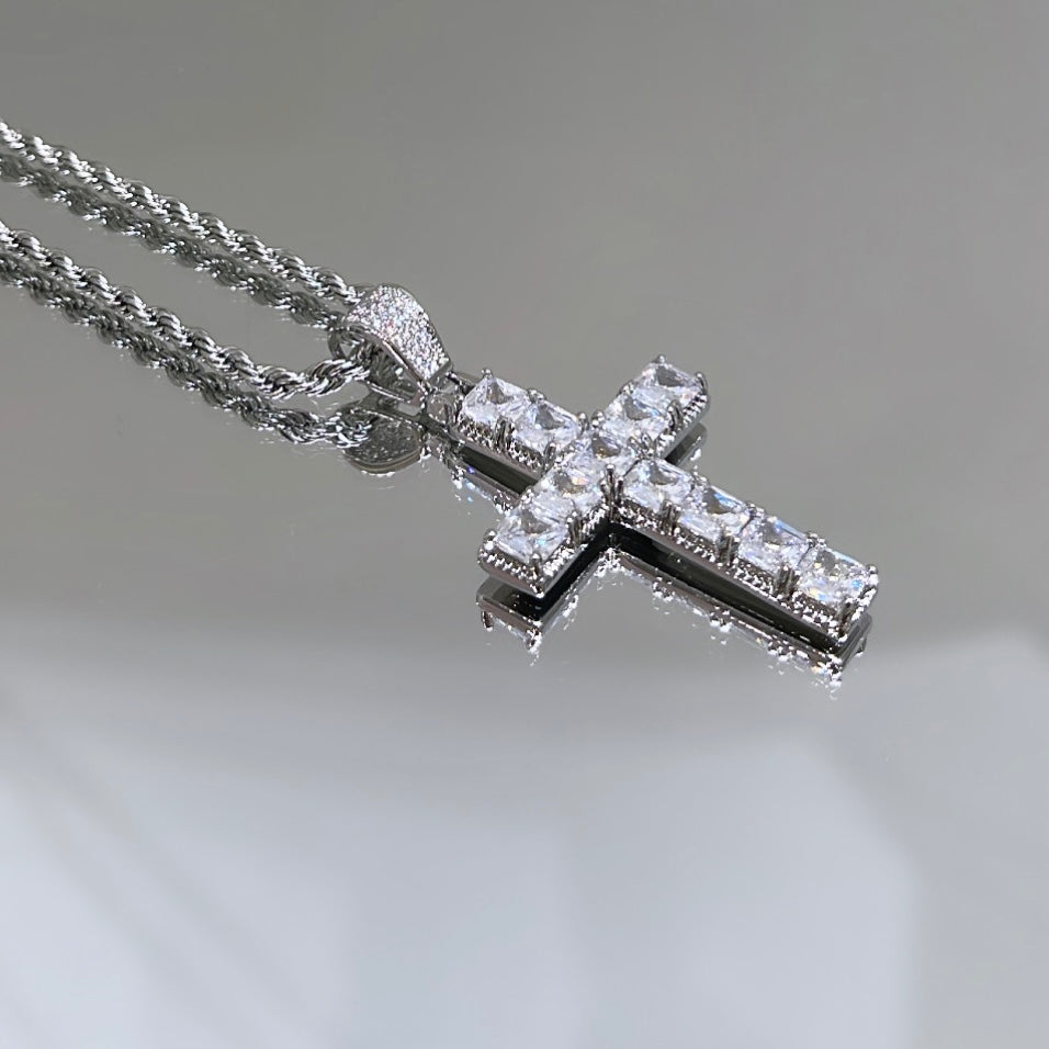 Iced out cross necklace