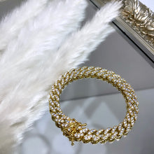 Load image into Gallery viewer, Gold Iced out Cuban bracelet
