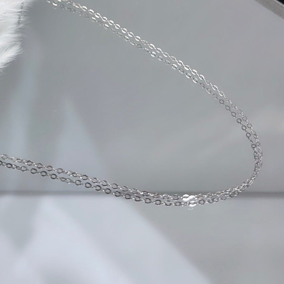 925 silver dainty oval chain