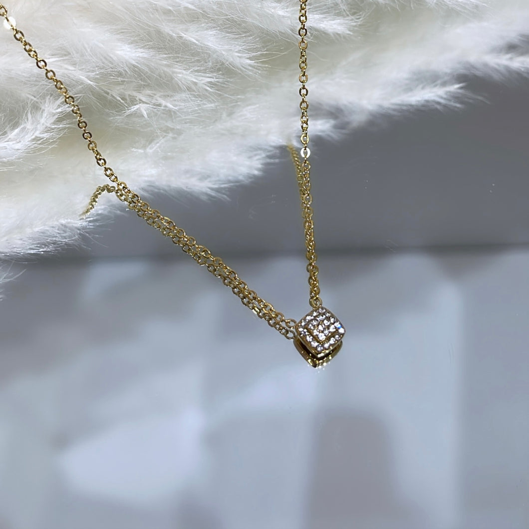 Crystal square necklace