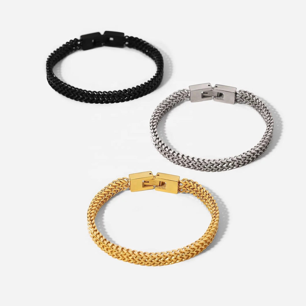 Flat snake chain bracelet