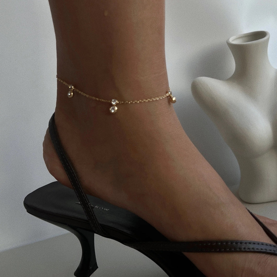 Dainty crystal anklet