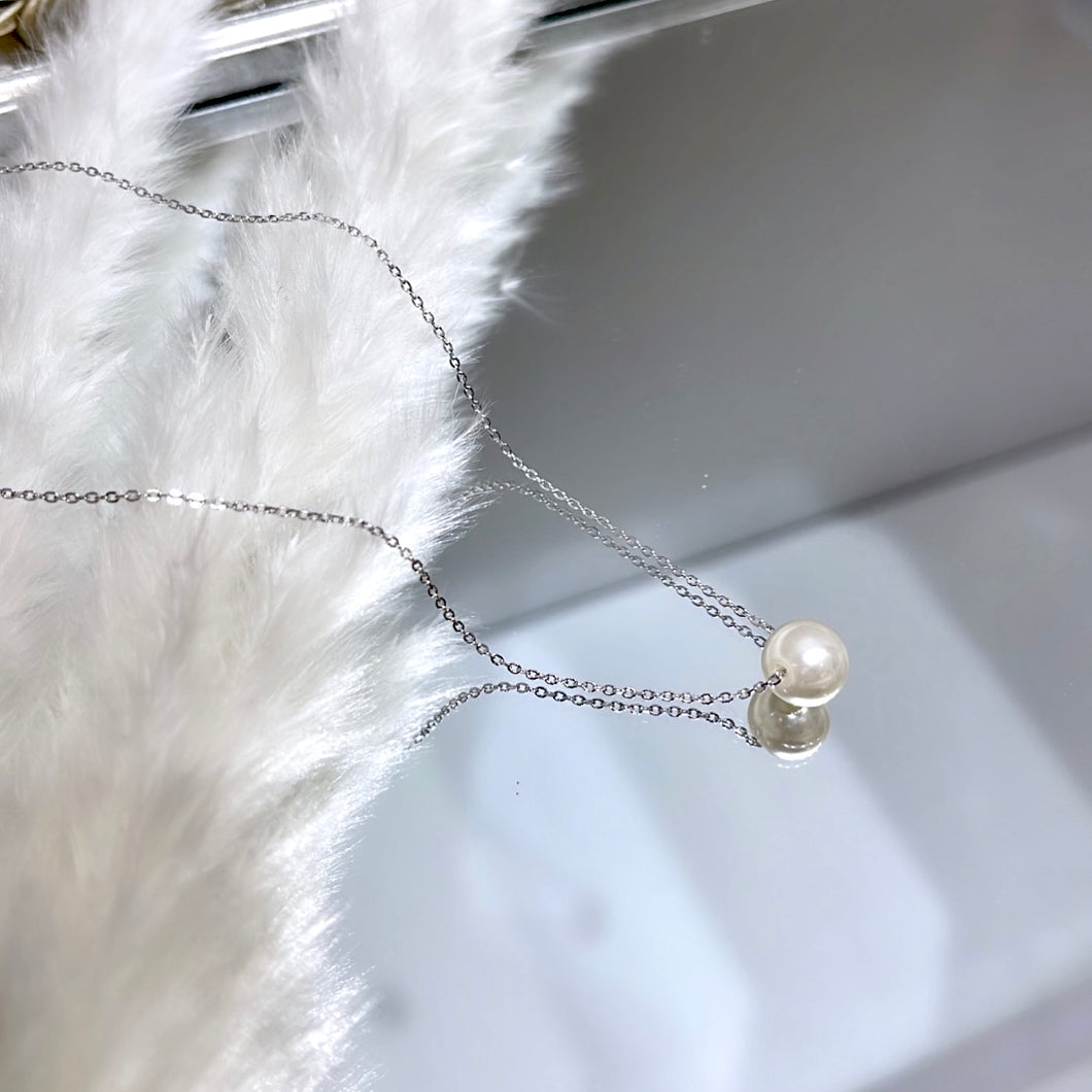925 Silver dainty pearl necklace