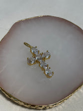 Load image into Gallery viewer, Oval Jewel Cross Charm
