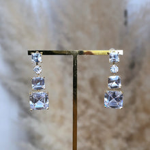 Load image into Gallery viewer, Square Cz drop earrings

