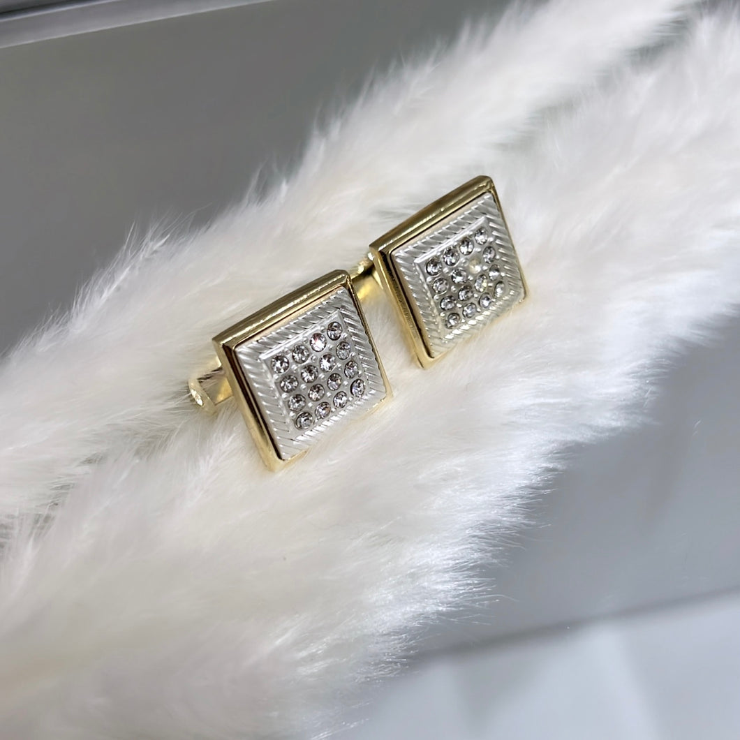 Square studded cuff links