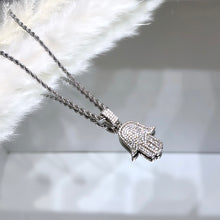 Load image into Gallery viewer, Iced Out Hamsa necklace
